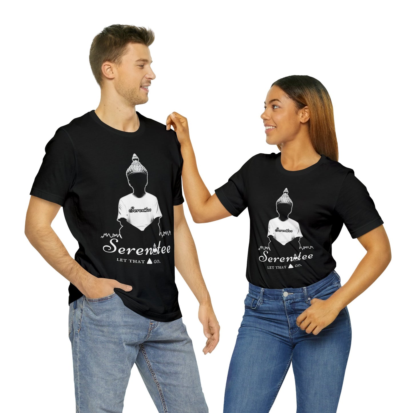 “Let that 💩 go.” Unisex Jersey Short Sleeve Tee Black