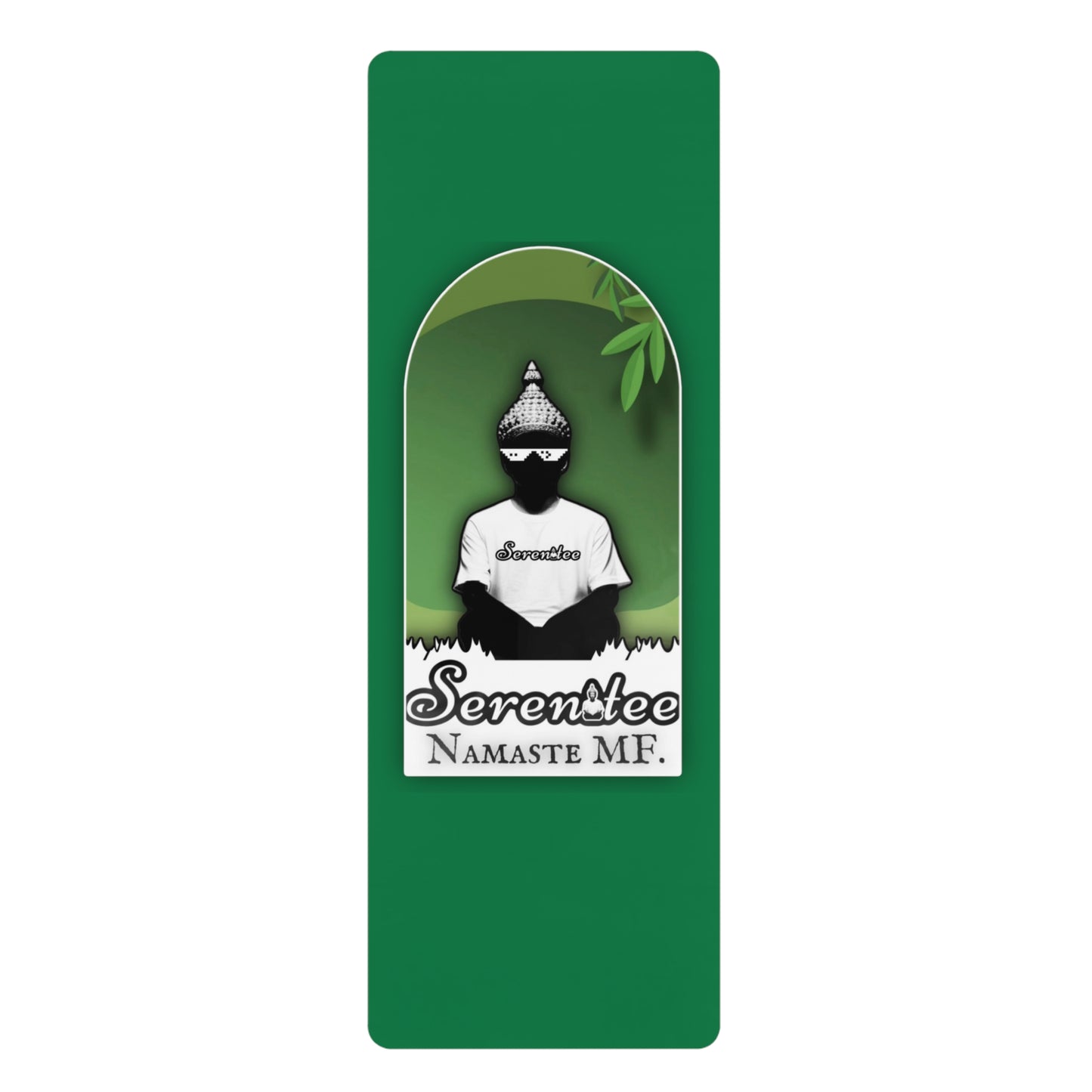 “Namaste MF” Rubber Yoga Mat Green