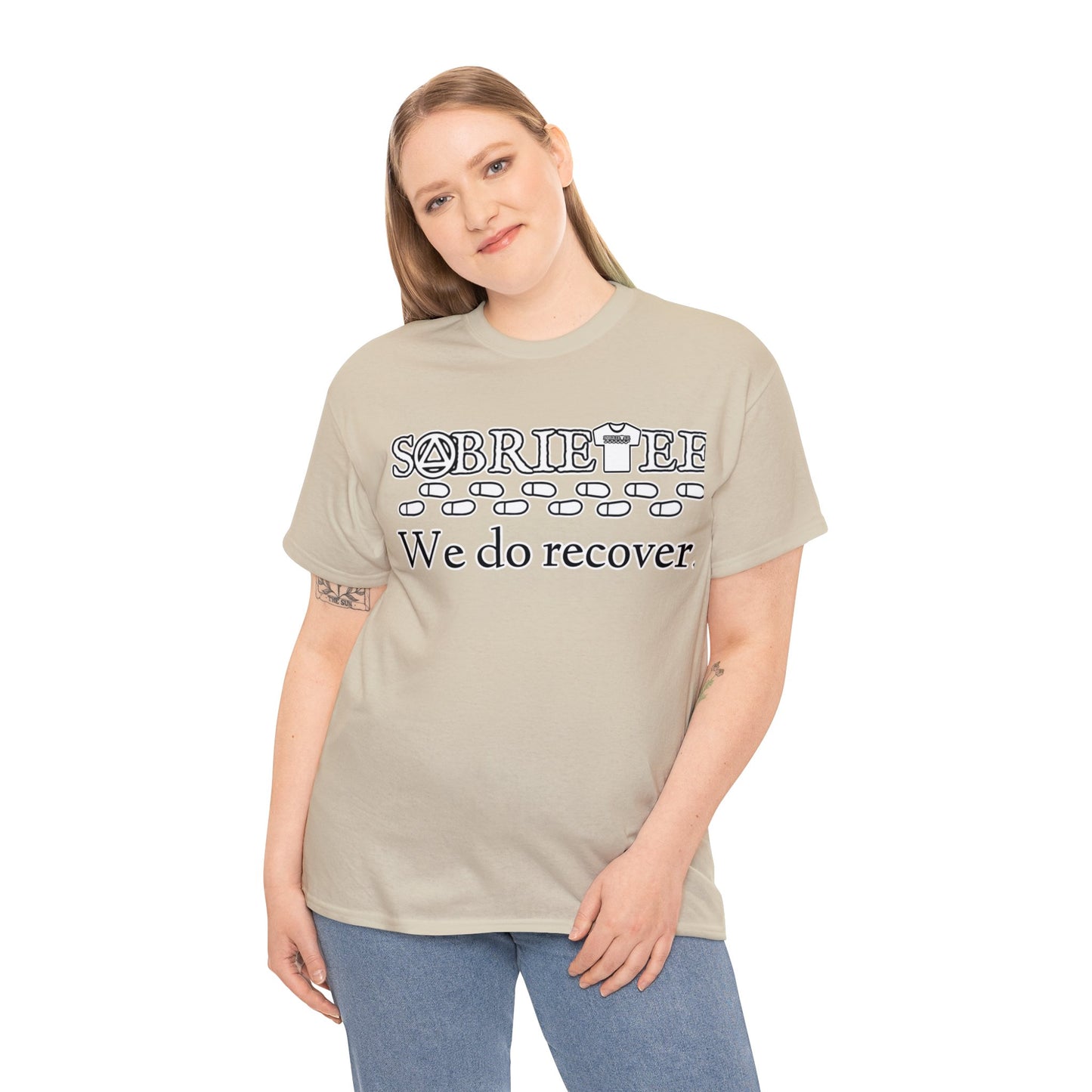 “We do recover.” Unisex Heavy Cotton Tee.  Sobriaatee