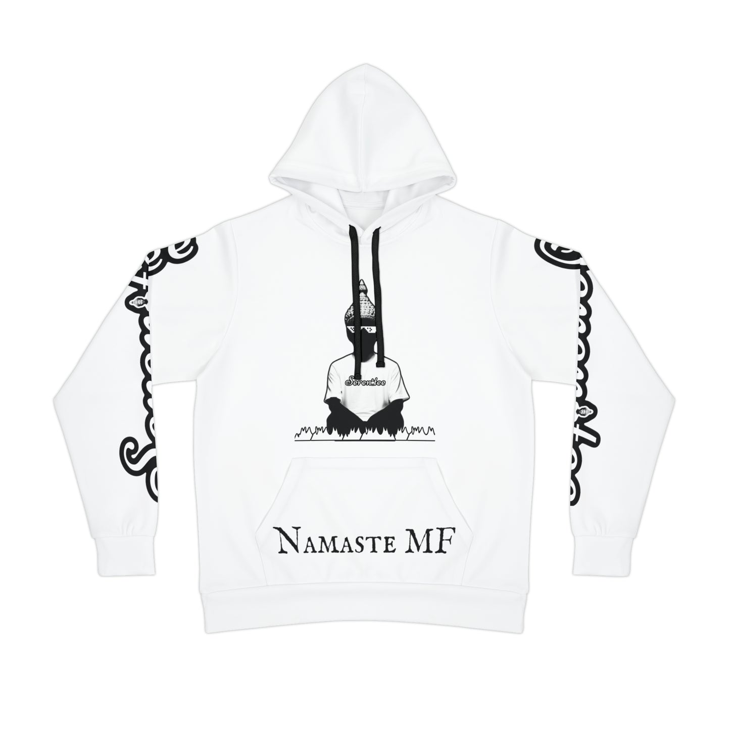 “Namaste MF” Athletic Hoodie White/Black