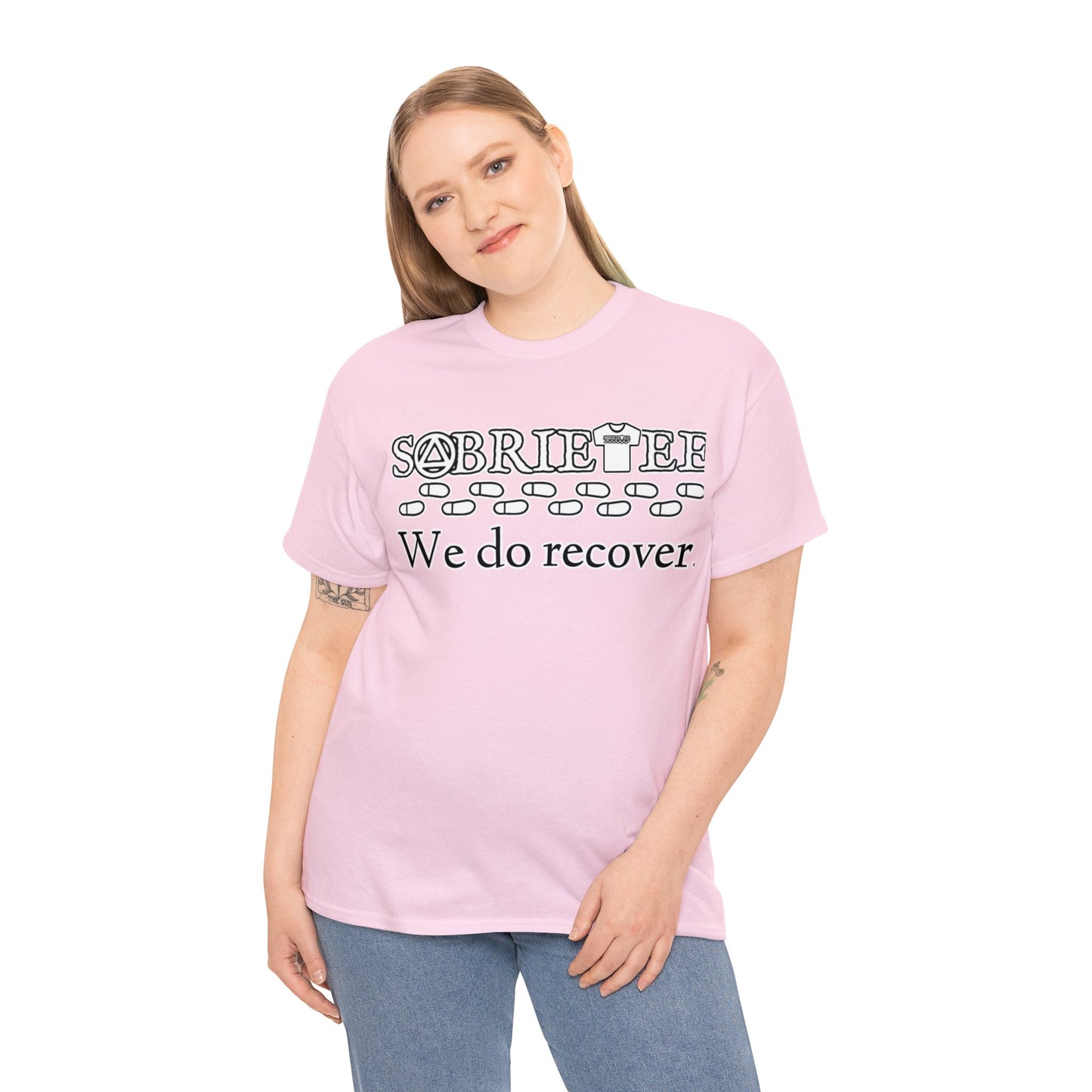 “We do recover.” Unisex Heavy Cotton Tee.  Sobriaatee