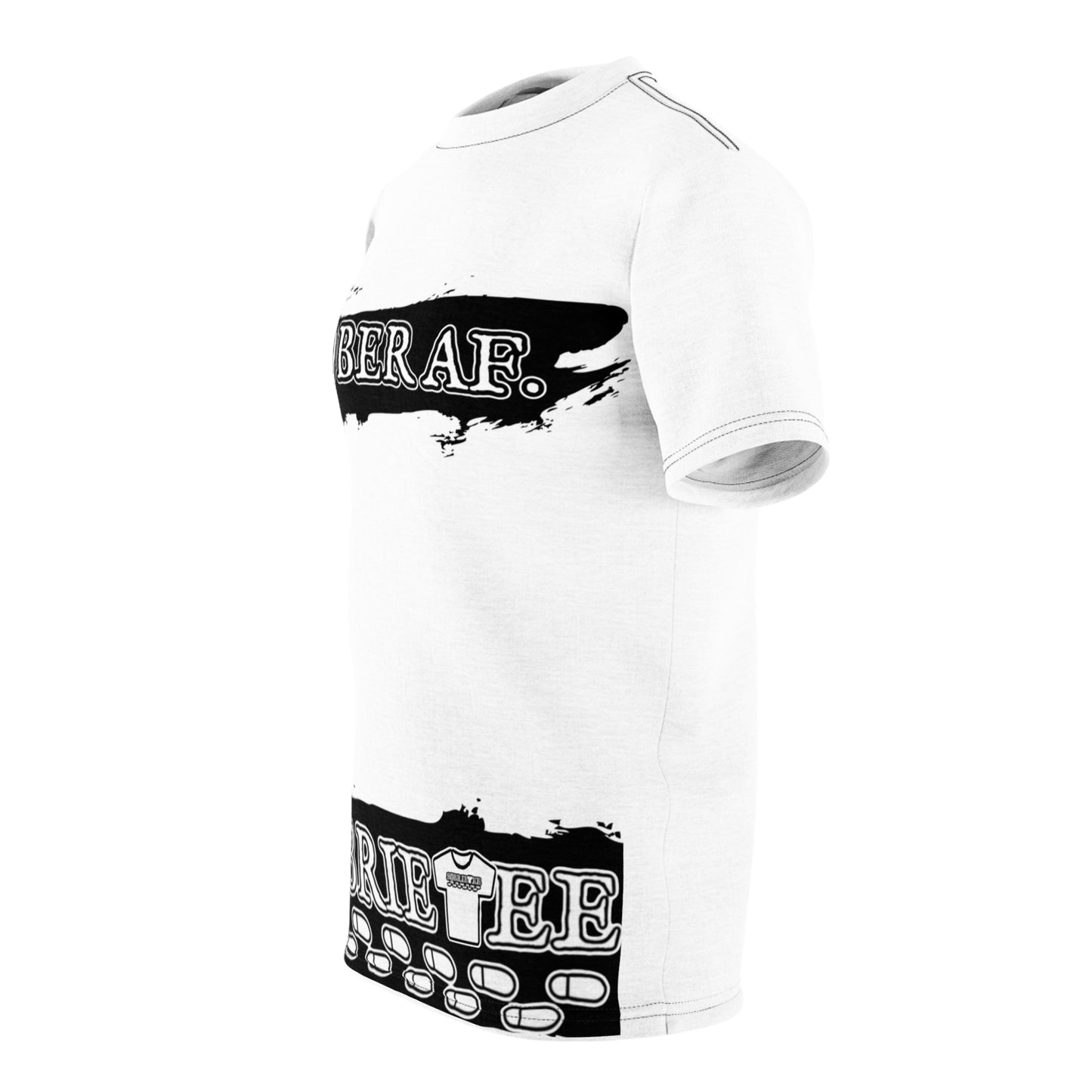 “Sober AF” Unisex Cut & Sew Tee White.  Sobriaatee